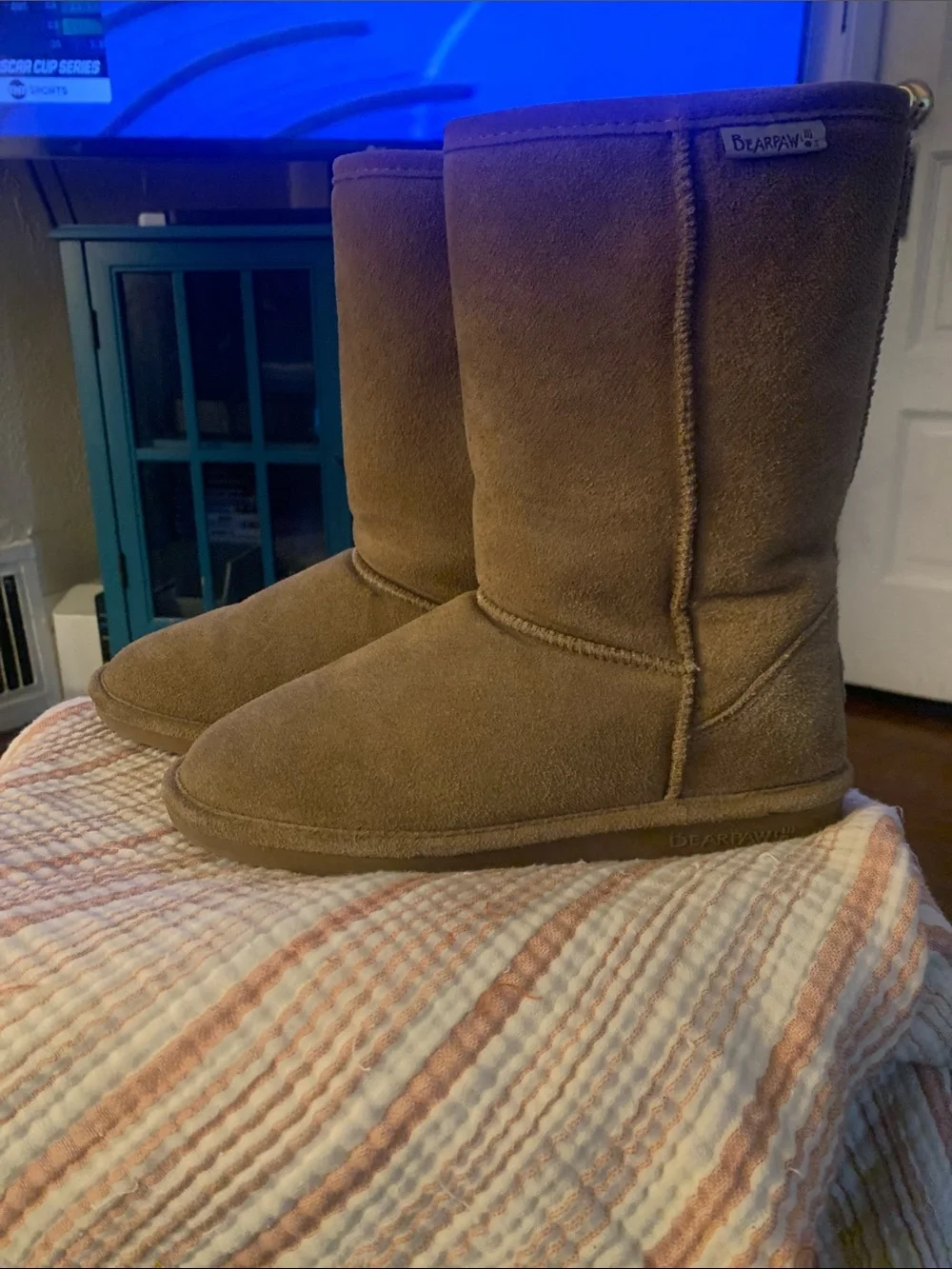 BearPaw Tall Suede Boot in Chestnut